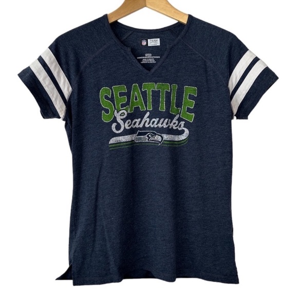 NFL Team Apparel Seattle Seahawks Blue Short Sleeve T-shirt Women’s Size Small - Picture 1 of 11